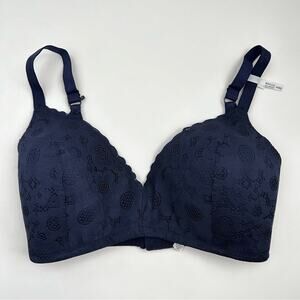 Aerie Real Happy Convertible Wireless Lightly Lined Bra in Navy Blue Floral NWOT